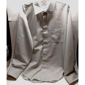 Vintage Arrow Kent Men's 17.5 35 Long Sleeve Button Up Shirt Lt. Gray 80s Vibes